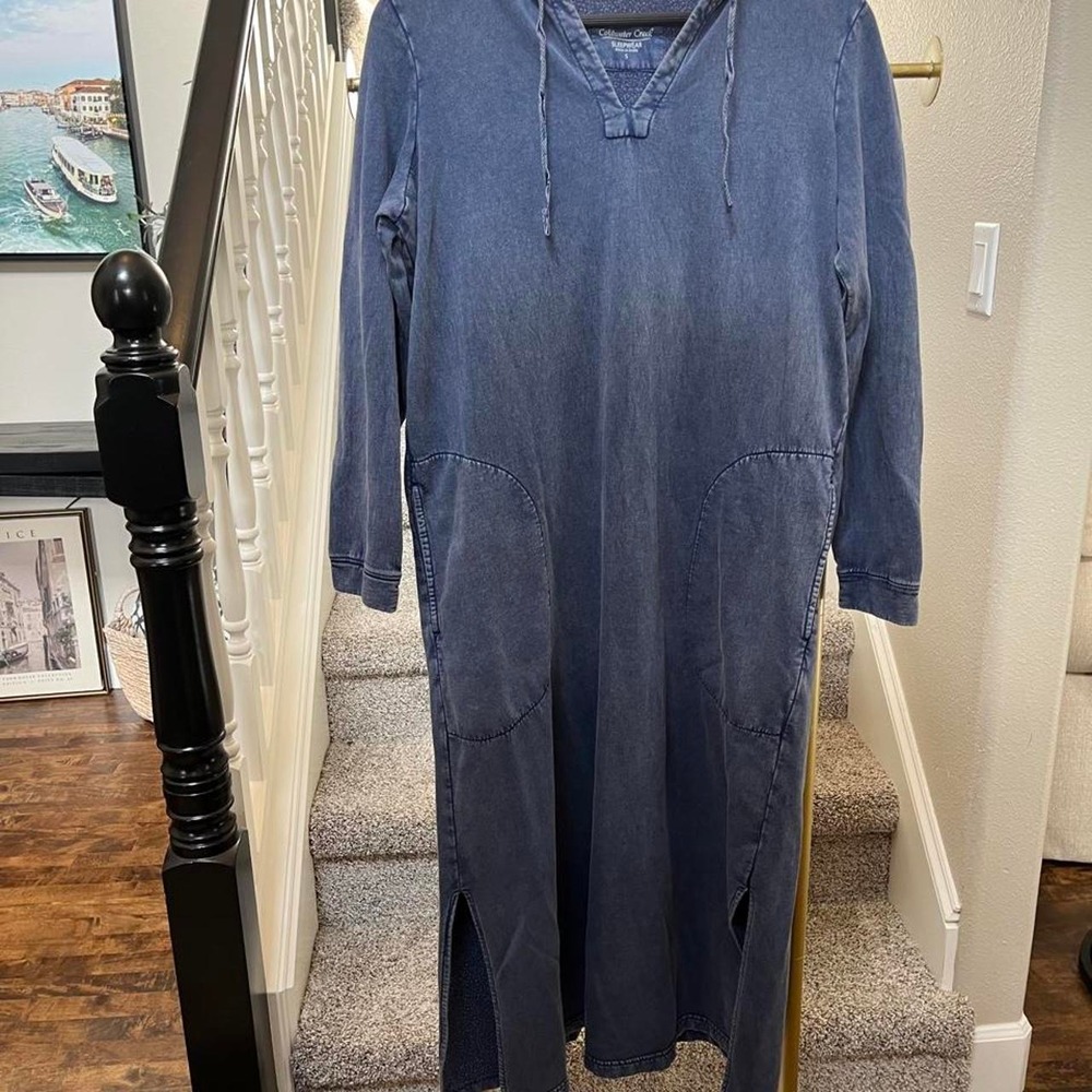 Coldwater Creek hooded lounge sleep dress coastal cotton comfort beach